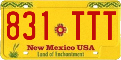 NM license plate 831TTT