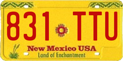 NM license plate 831TTU