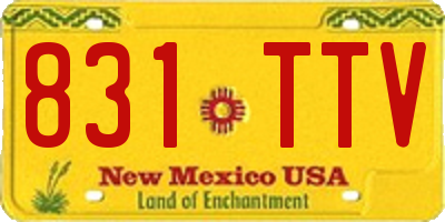 NM license plate 831TTV