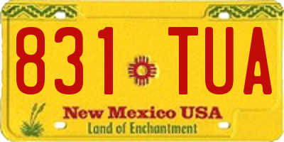 NM license plate 831TUA
