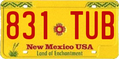 NM license plate 831TUB