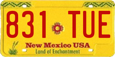 NM license plate 831TUE