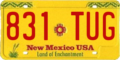 NM license plate 831TUG