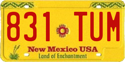 NM license plate 831TUM