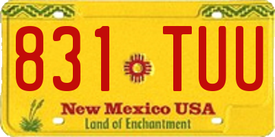 NM license plate 831TUU
