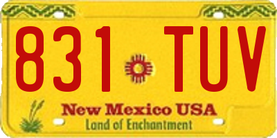NM license plate 831TUV