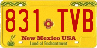 NM license plate 831TVB