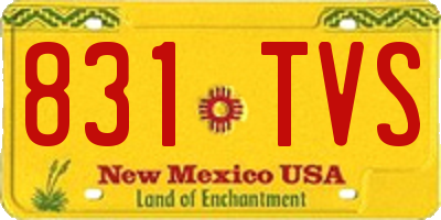 NM license plate 831TVS