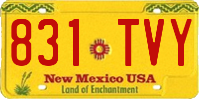 NM license plate 831TVY