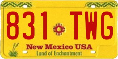 NM license plate 831TWG