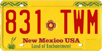 NM license plate 831TWM