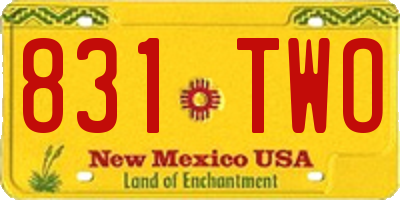 NM license plate 831TWO