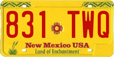 NM license plate 831TWQ