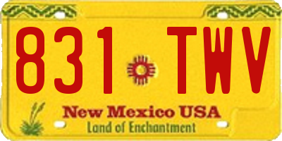NM license plate 831TWV