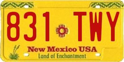 NM license plate 831TWY