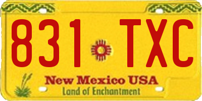 NM license plate 831TXC