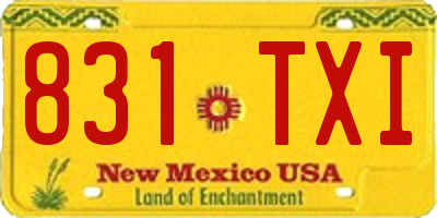 NM license plate 831TXI