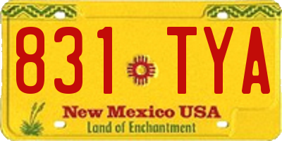 NM license plate 831TYA