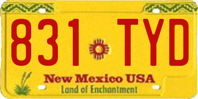 NM license plate 831TYD
