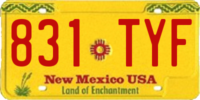 NM license plate 831TYF