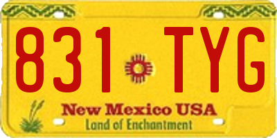 NM license plate 831TYG