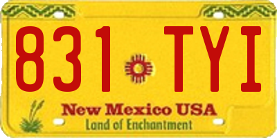 NM license plate 831TYI