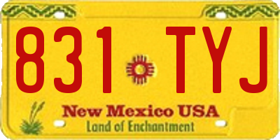 NM license plate 831TYJ