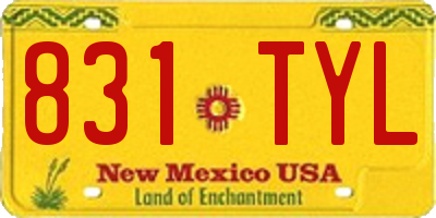 NM license plate 831TYL
