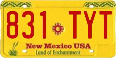 NM license plate 831TYT