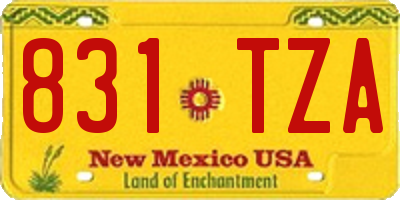 NM license plate 831TZA