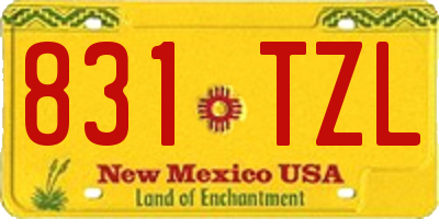 NM license plate 831TZL