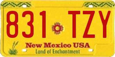 NM license plate 831TZY