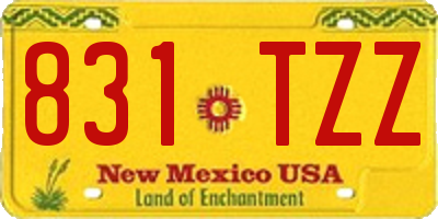 NM license plate 831TZZ