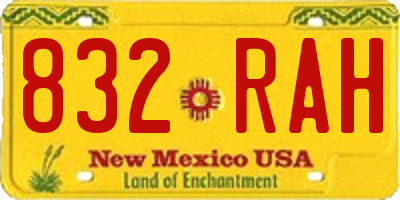 NM license plate 832RAH