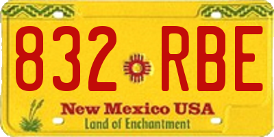 NM license plate 832RBE
