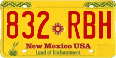 NM license plate 832RBH