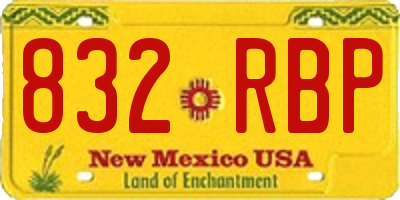 NM license plate 832RBP