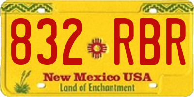 NM license plate 832RBR
