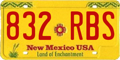NM license plate 832RBS