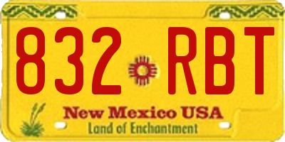 NM license plate 832RBT