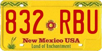 NM license plate 832RBU