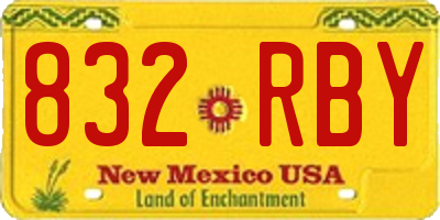 NM license plate 832RBY