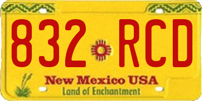 NM license plate 832RCD