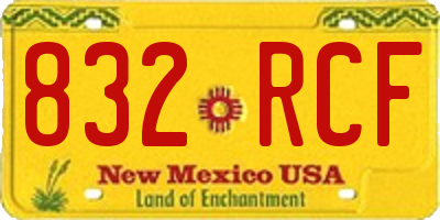 NM license plate 832RCF