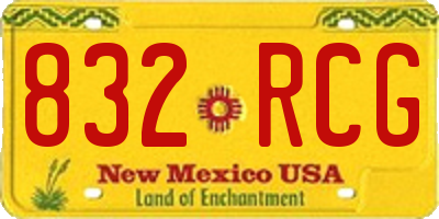 NM license plate 832RCG