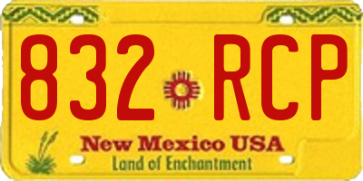NM license plate 832RCP