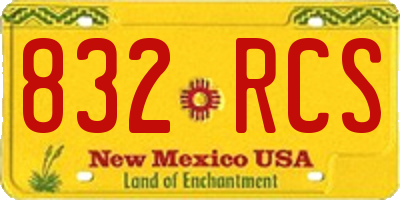 NM license plate 832RCS