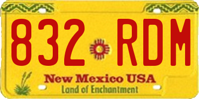 NM license plate 832RDM