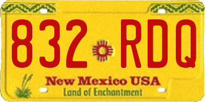 NM license plate 832RDQ