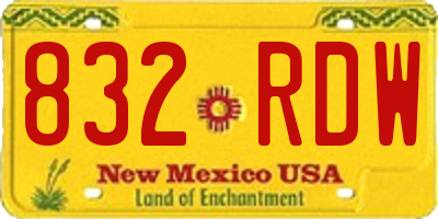 NM license plate 832RDW
